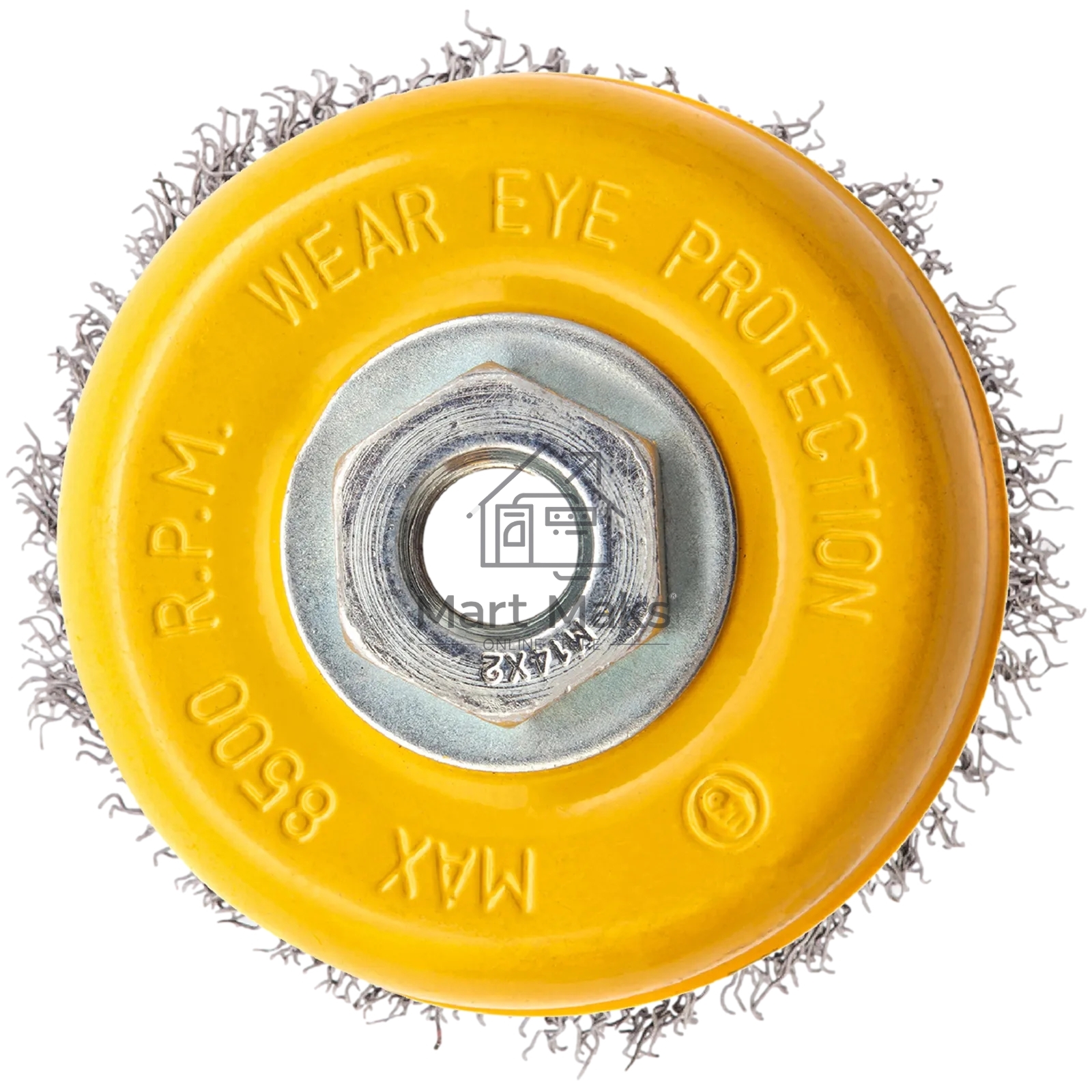 Щетка для УШМ Denzel 100 мм, М14, чашка, витая нержавеющая проволока 0,3 мм