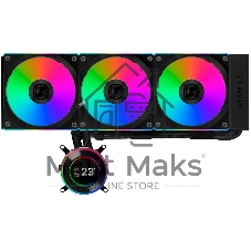 Система жидкостного охлаждения Lian Li HydroShift II LCD-C 360CL Black, 360 мм, 3x120 мм, 200-2600 об/мин, 31 дБ, 4-pin PWM, ЖК-дисплей, ARGB, черный