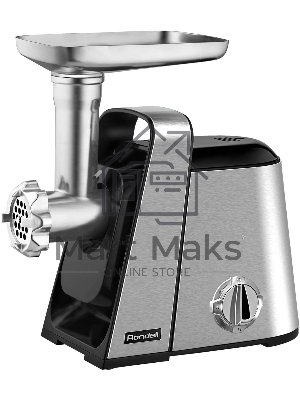 Мясорубка электрическая Rondell RDE-1454 серебристый, 2000 Вт, 3.0 кг/мин, реверс, защита от перегрузки, насадки - 5