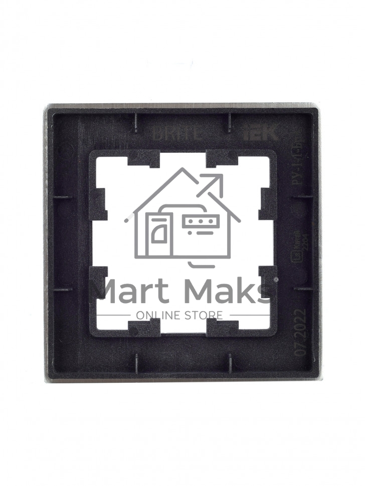 Рамка 1 -местная IEK BRITE РУ-1-1-БрА (BR-M12-M-K47) металл алюминий