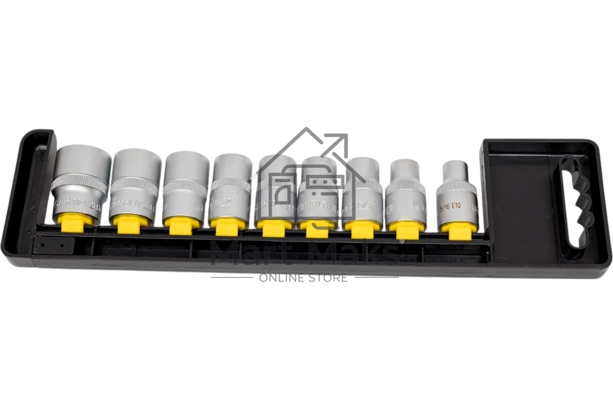 Набор головок BERGER BG2039 торцевых 1/2'' spline 9предметов