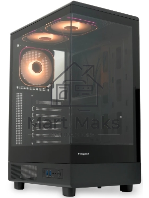 Компьютерный корпус HSPD F510, Panoramic Mid Tower, черный, TG, 0.5 SPCC, 3x120мм ARGb ATX, mATX, mITX 180/280/160мм 1x2.5