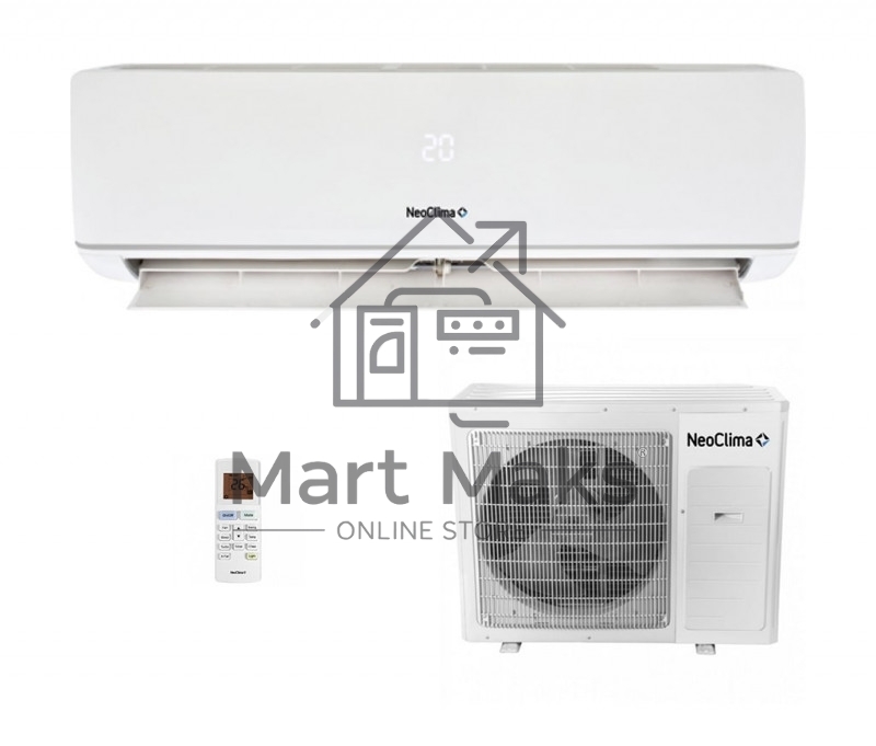 Кондиционер сплит-система Neoclima NS/NU-HAX12R 12000 BTU, 35 м², 33/42 дБ, охлаждение, обогрев, осушение, белый
