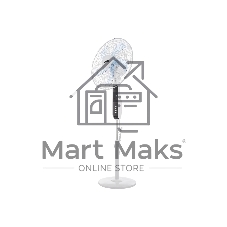 Вентилятор напольный DUX 60-0213 белый/синий 60 Вт, 5 лопастей, подставка круглая, д/у управление