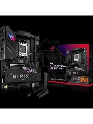 Материнская плата ASUS ROG STRIX B850-E GAMING WIFI, AM5, AMD B850, 4xDDR5, 4xSATA, 5xM.2, 1xPCI-E 5.0 x16, 1xPCI-E 4.0 x16, 1xRealtek 5Gb Ethernet, 1xUSB-C 4, 1xUSB-C 20Gbps, 6xUSB-A 10Gbps, 4xUSB-A 2.0, 3x3.5 мм, 7.1, ATX