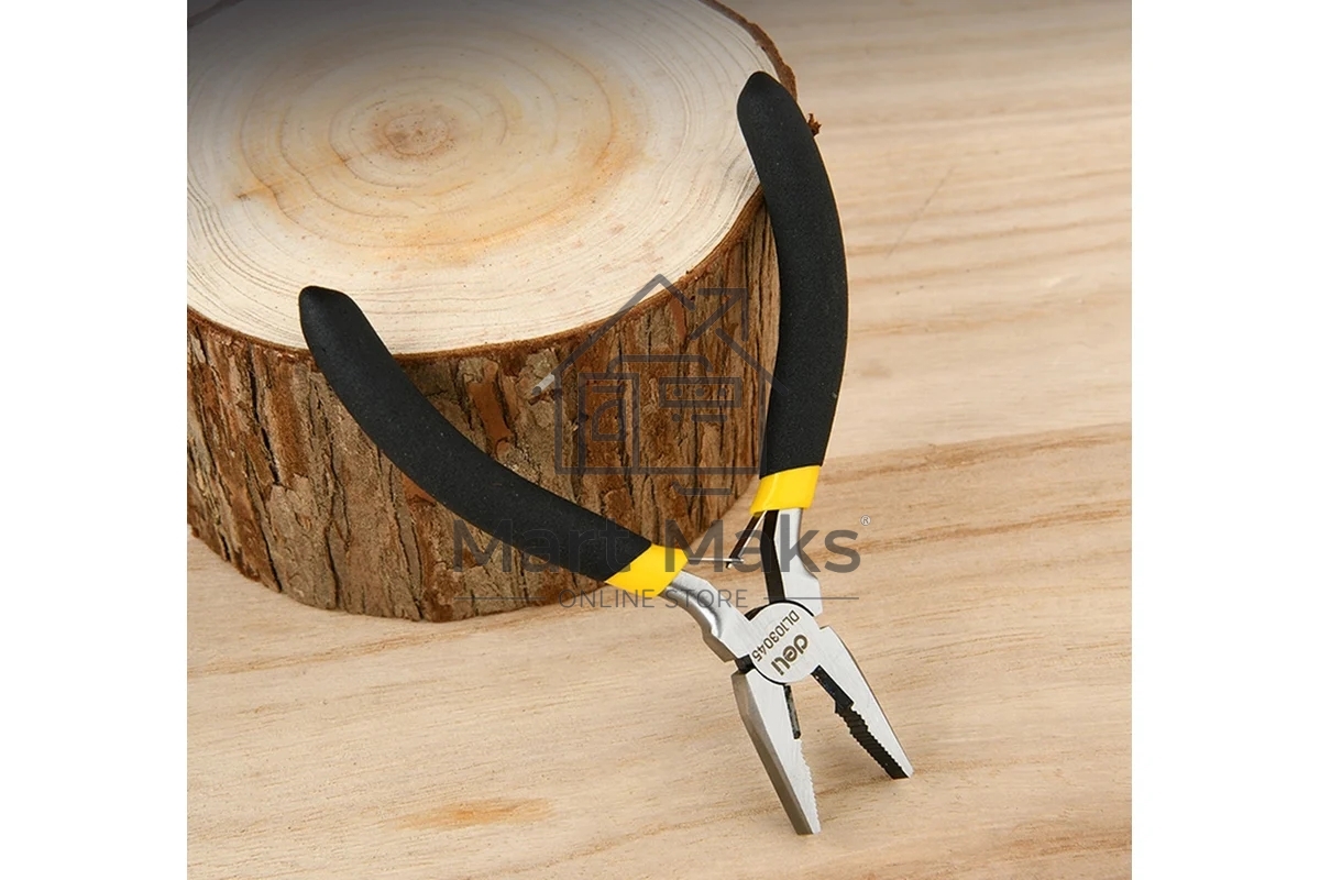 Мини-плоскогубцы Deli DL103045 115 мм, прорезиненная рукоять