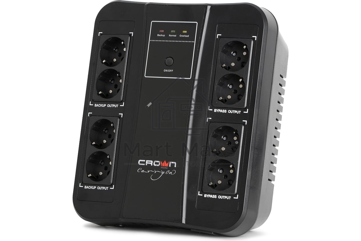 Источник бесперебойного питания Crown CMUS-295 EURO SMART/1000 ВА/600 Вт/8 х CEE 7 (евророзетка)