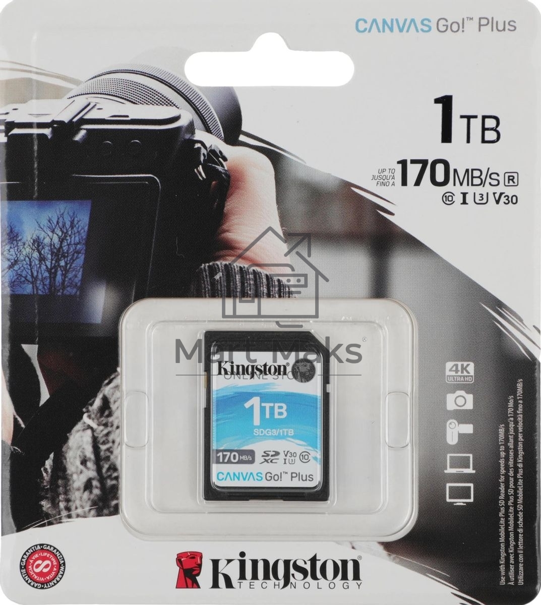 Карта памяти Kingston 1TB SDXC Canvas Go Plus 170R C10 UHS-I U3 V30/ Kingston 1TB SDXC Canvas Go Plus 170R C10 UHS-I U3 V30