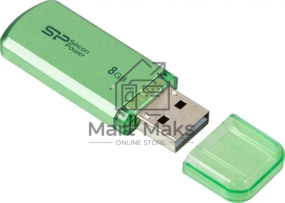 Флешка USB R/W Silicon Power R/W 8Gb Helios 101 SP008GBUF2101V1N USB2.0 зеленый