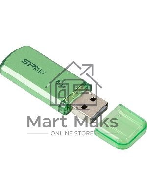 Флешка USB R/W Silicon Power R/W 8Gb Helios 101 SP008Gb,UF2101V1N USB 2.0 зеленый
