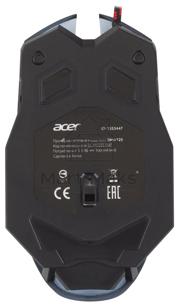 Мышь Acer OMW125 черный оптическая (3200dpi) USB (6but)