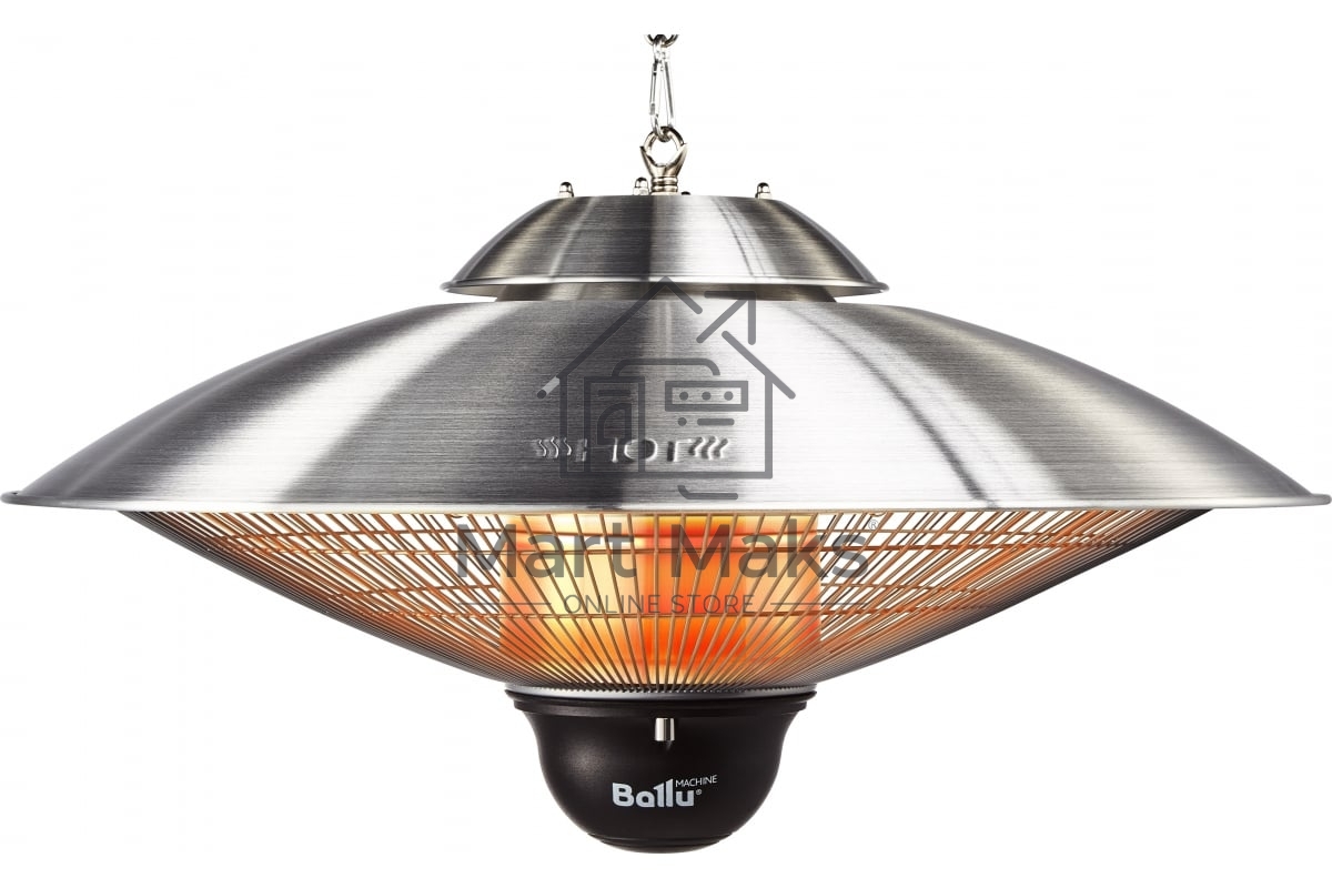 Инфракрасный обогреватель Ballu BIH-LL-2.1-S серебристый, карбоновый, 2100 Вт, 20 м2