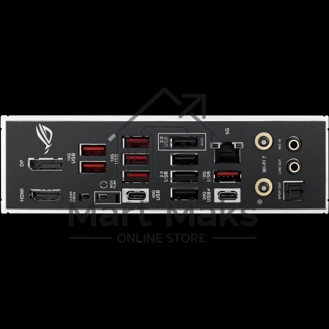 Материнская плата ASUS ROG STRIX B850-E GAMING WIFI, AM5, AMD B850, 4xDDR5, 4xSATA, 5xM.2, 1xPCI-E 5.0 x16, 1xPCI-E 4.0 x16, 1xRealtek 5Gb Ethernet, 1xUSB-C 4, 1xUSB-C 20Gbps, 6xUSB-A 10Gbps, 4xUSB-A 2.0, 3x3.5 мм, 7.1, ATX