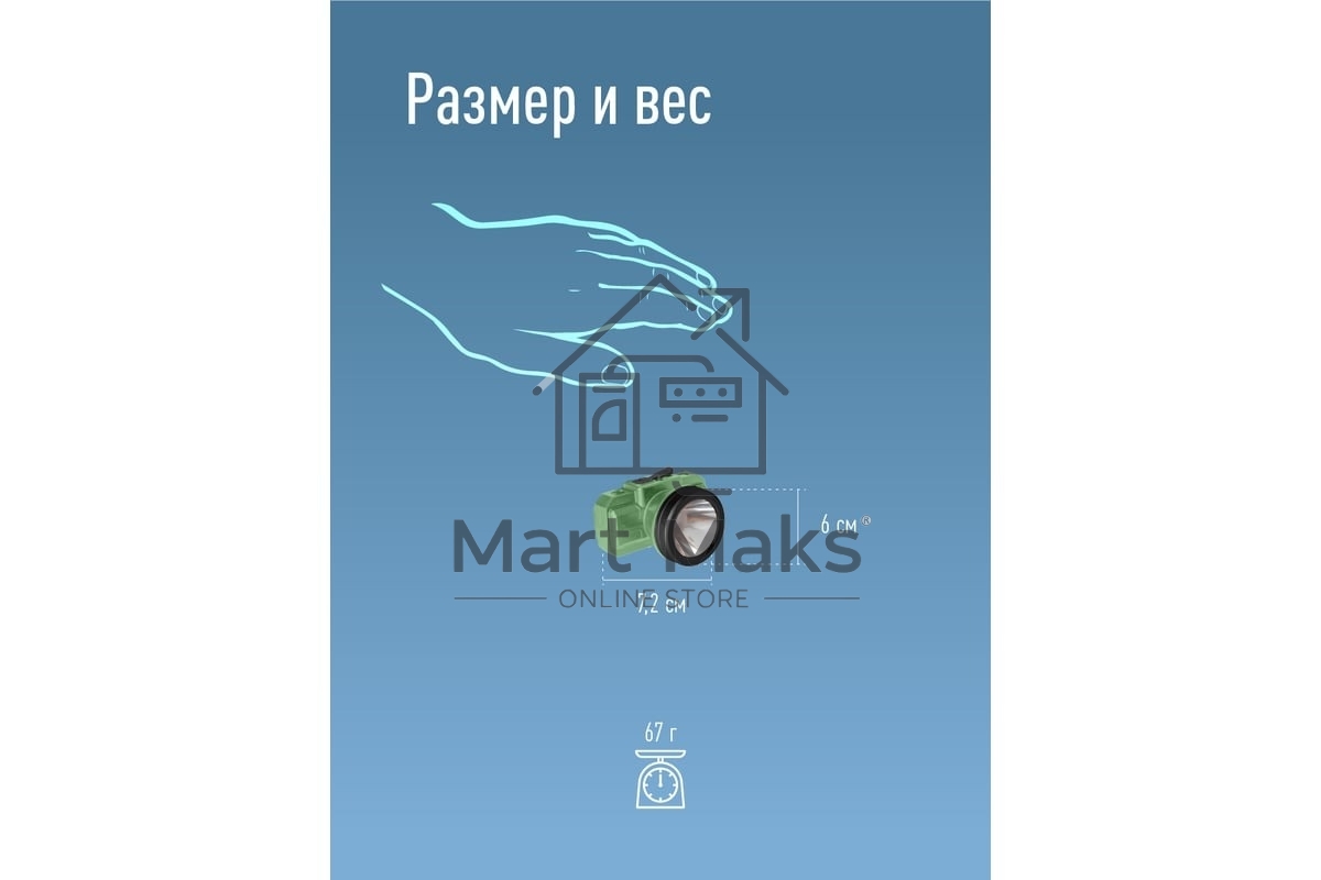Фонарь аккумуляторный налобный КОСМОС KOC516Lit 2Вт LED Li-ion 14500 500мА.ч корпус ABS-пластик USB-шнур type C регулируемый эласт. ремешок