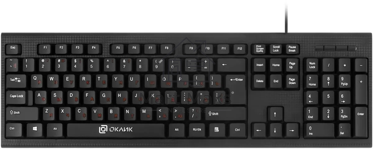 Комплект клавиатура+мышь Oklick 620M проводной, USB, 1200 DPI, чёрный