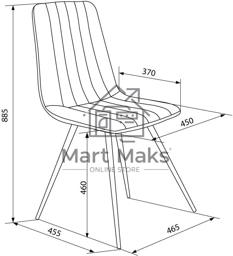 Стул для дома Бюрократ CH-K6_4 комплект 4шт Holland 18 металл черный на ножках (CH-K6_1/HL18_4)