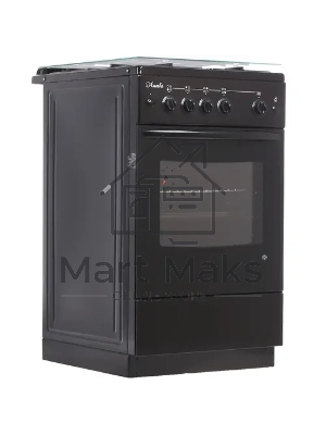 Плита газовая Лысьва ГП 400 М2С -2у черный, конфорок 4 шт, духовка 57 л, 50 см x 84 см x 60 см