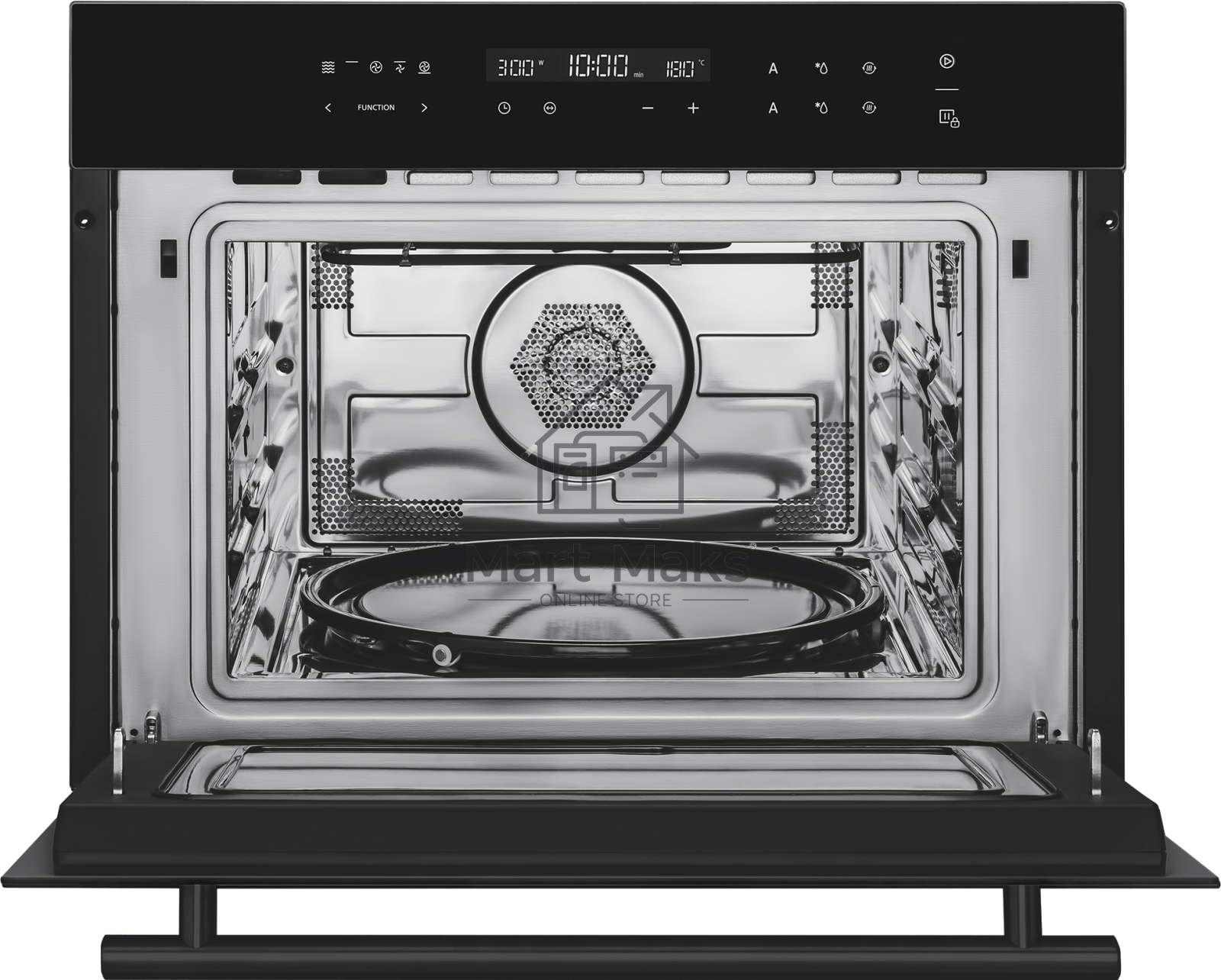 Духовой шкаф компактный встраиваемый с СВЧ Weissgauff OE 446 Black Edition черный