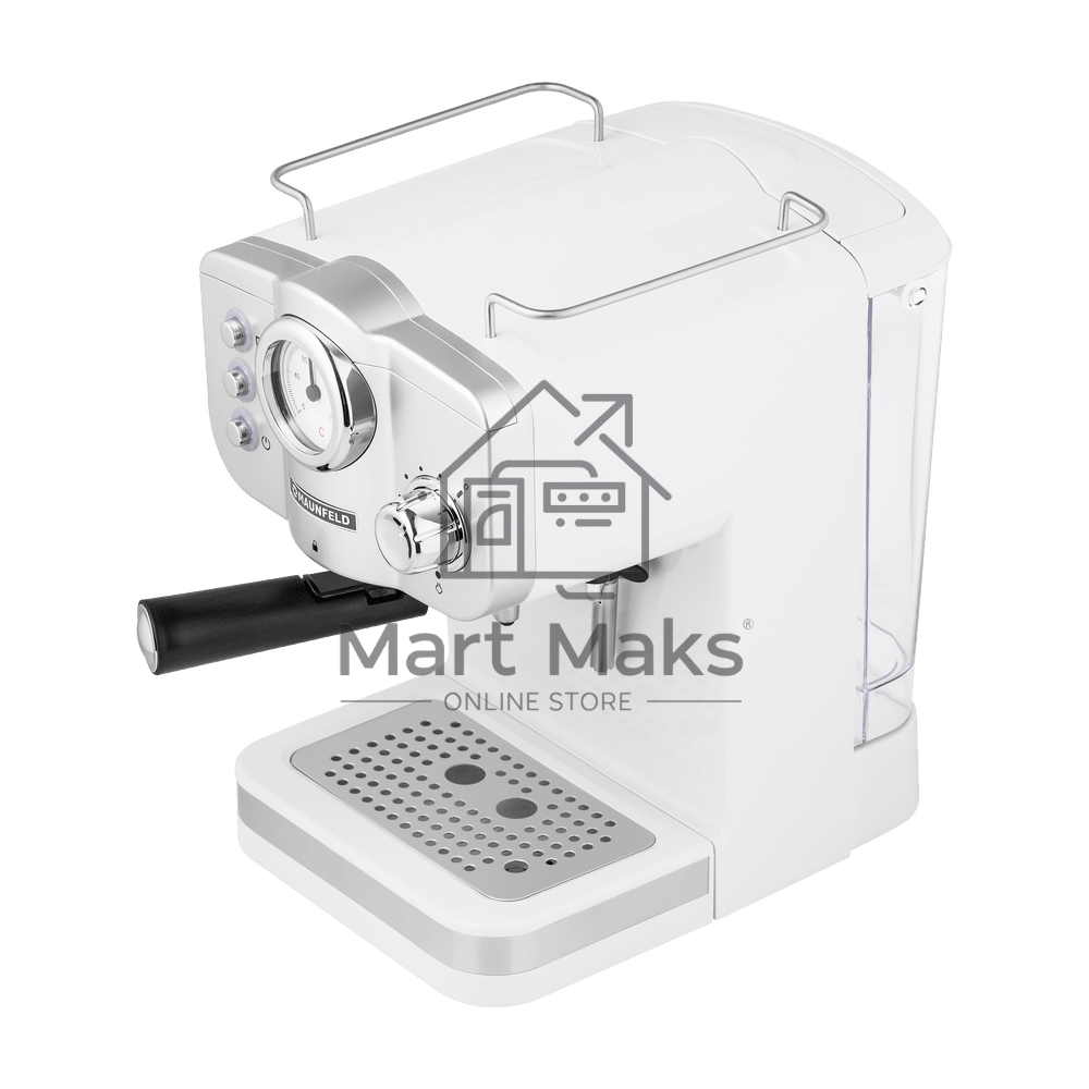 Кофеварка рожковая Maunfeld MF-735WH PRO белый, исп. кофе - молотый, 1.25 л, 1100 Вт, 15 Бар