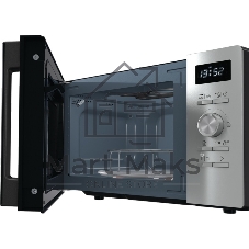 Микроволновая печь Gorenje MO20A4XH нержавеющая сталь/черный, 20 л, 800 Вт, переключатели - кнопки/поворотный механизм