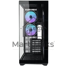 Корпус ATX Eurocase M4801 black, без БП, закаленное стекло 2 стороны