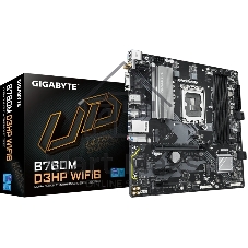 Материнская плата Gigabyte B760M D3HP WIFI6, LGA 1700, Intel B760, 4xDDR5, 4xSATA, 2xM.2, 1xPCIe 4.0 x16, 1xPCIe 4.0 x4, 1xHDMI, 1xDP, 1x2.5Gb LAN, Wi-Fi 6, Bluetooth 5.3, 1xUSB-C 10Gbps, 1xUSB-A 10Gbps, 4xUSB-A 5Gbps, 2xUSB-A 2.0, 1xPS/2, 3x3.5 мм, 7.1, mATX