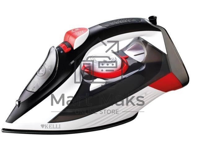 Утюг Kelli KL-1654R черный/белый/красный, 2600 Вт, 30 г/мин, 160 г/мин, 300 мл