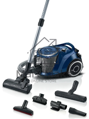 Пылесос Bosch BGC 41 X 36, голубой, 700/700 Вт, уборка сухая, пылесборник контейнер 2.4 л