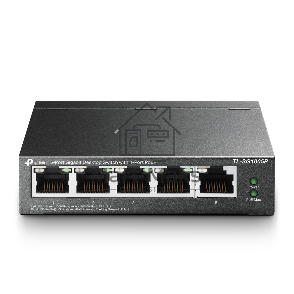 Коммутатор TP-Link TL-SG1005P, 4×1 Гбит/с PoE+ + 1×1 Гбит/с Uplink, неуправляемый
