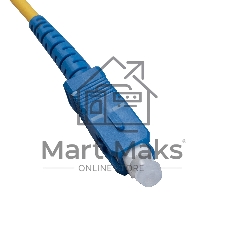 Патч-корд оптический Cabeus Tight Buffer, Simplex SC/LC, OS2 9/125, LSZH, 1,5м, Ø 3мм, синий хвостовик, жёлтый