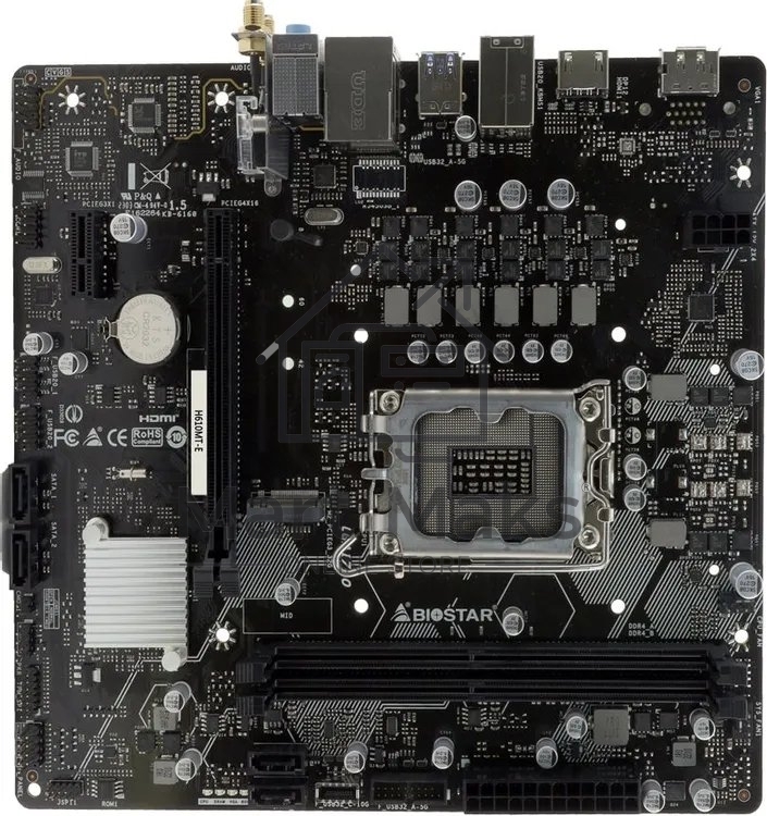 Материнская плата Biostar H610MT-E, LGA1700, Intel H610, 2xDDR4, 4xSATA 6Gb/s, 1xM.2 PCI-E, 1xPCIe 4.0 x16, 1xPCIe 3.0 x1, 1xHDMI, 1xDisplayPort, 1x 1Gb LAN, 4xUSB 2.0, 1xUSB 3.2 Gen 1, 3x3.5 мм, 7.1, microATX