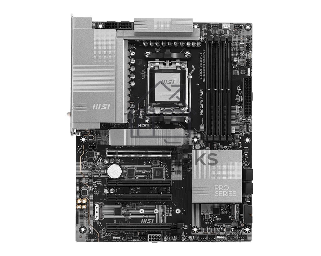 Материнская плата MSI PRO X870-P WIFI, AM5, AMD X870, 4xDDR5, 4xSATA, 3xM.2, 1xPCI-E 5.0 x16, 1xPCI-E 4.0 x16, 2xPCI-E 3.0 x1, 1xHDMI, 1xUSB-C, 1xRJ45 5Gb, 2xUSB-A 3.2 Gen 1, 2xUSB-A 3.2 Gen 2, 4xUSB-A 2.0, 1xUSB-C 3.2 Gen 2x2, 1xUSB4, 3x3.5мм, 7.1, ATX