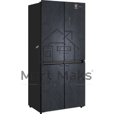 Холодильник Weissgauff WCD 450 Rock Glass NoFrost Inverter графит темный трехкамерный 287/163л морозилка снизу, No Frost, Side by Side