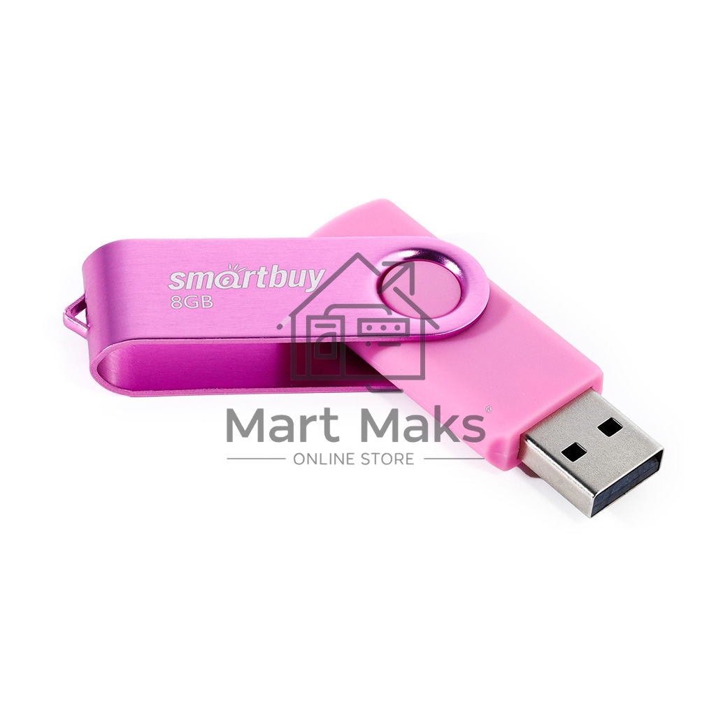 Флешка USB R/W SmartBuy R/W Twist Pink (SB008GB2TWP), 8Gb, USB 2.0, R/W 15/5, розовый