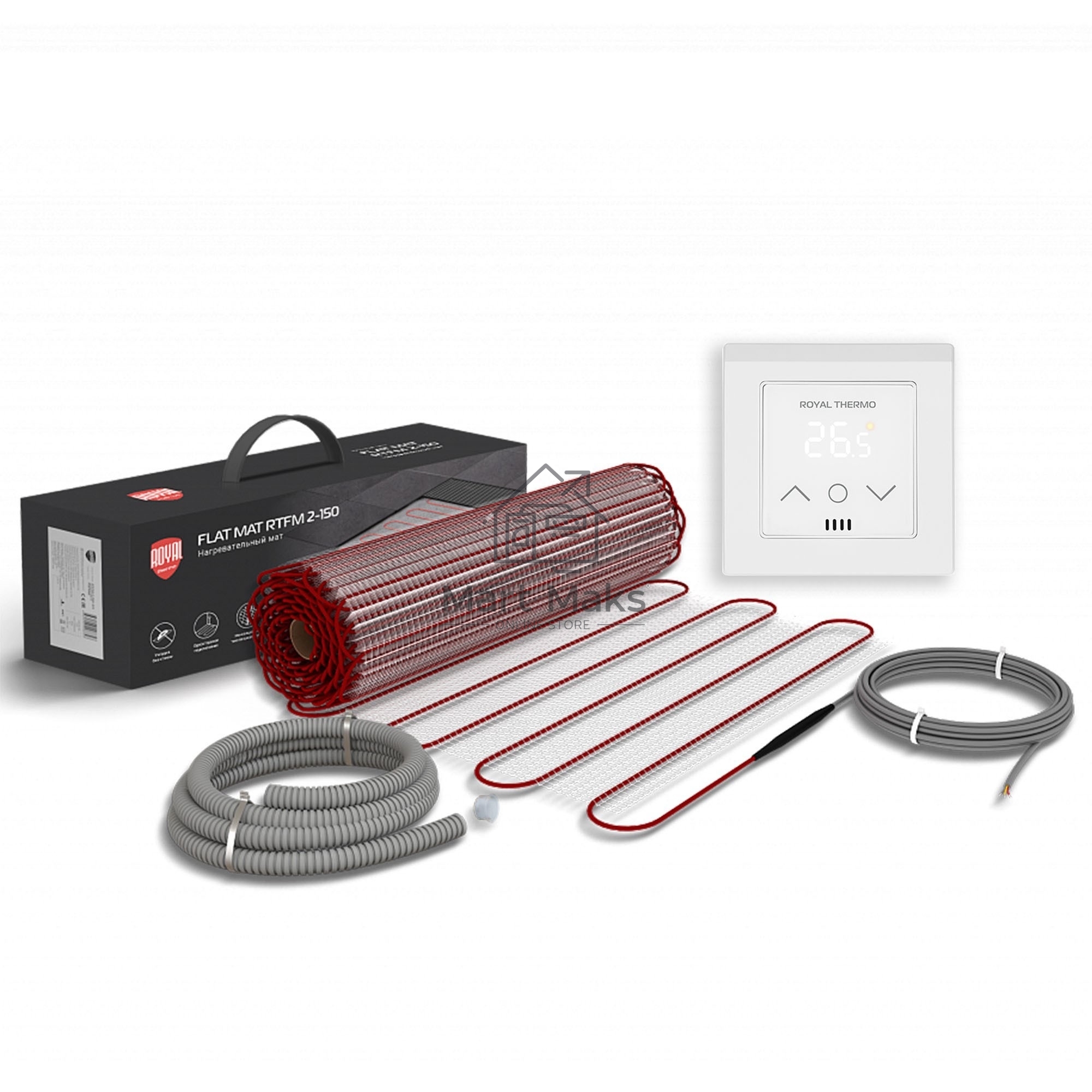 Мат нагревательный Royal Thermo Flat Mat RTFM 2-150-7 (комплект с терморегулятором RTS-16)