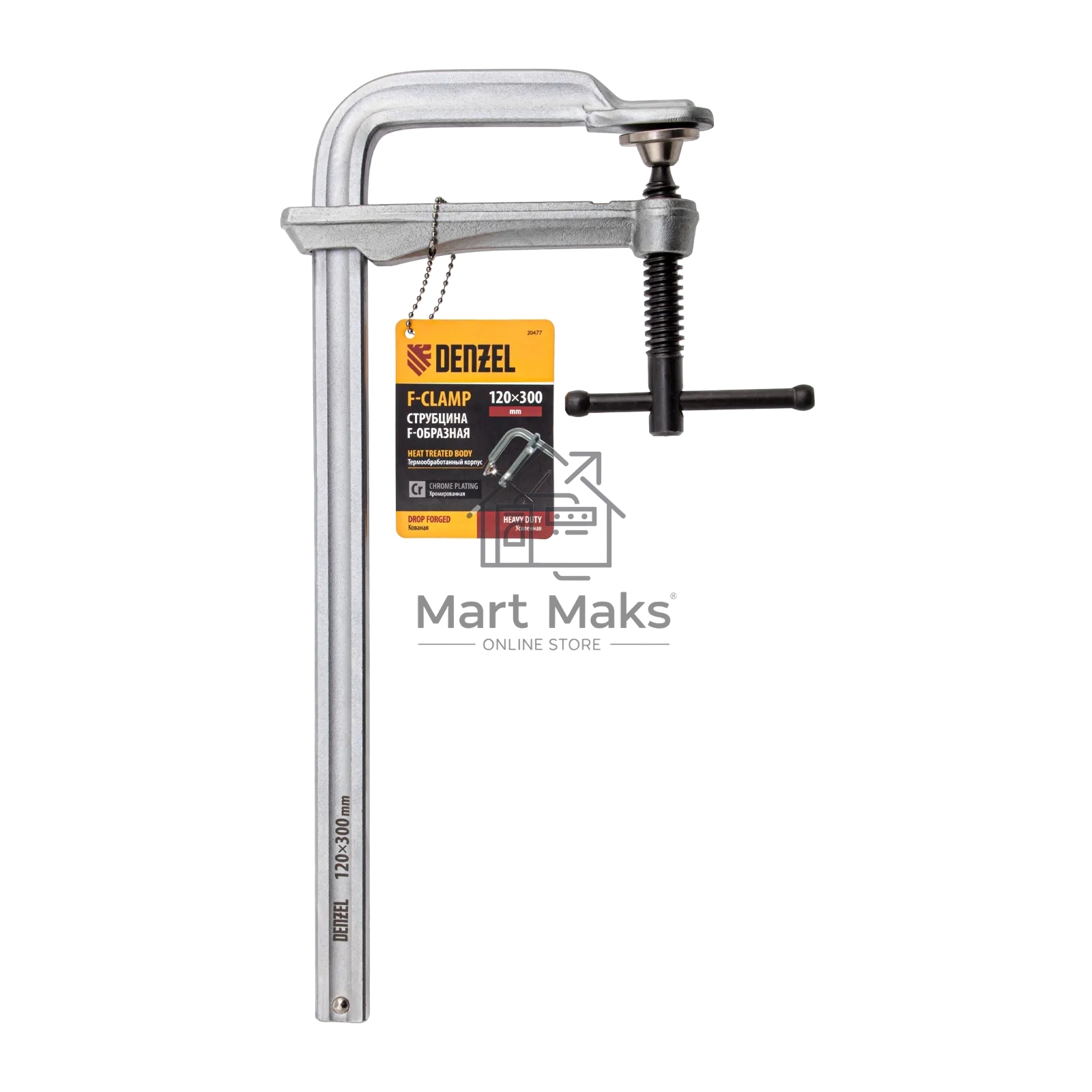 Струбцина Denzel F-образная, 120x300 мм, кованая
