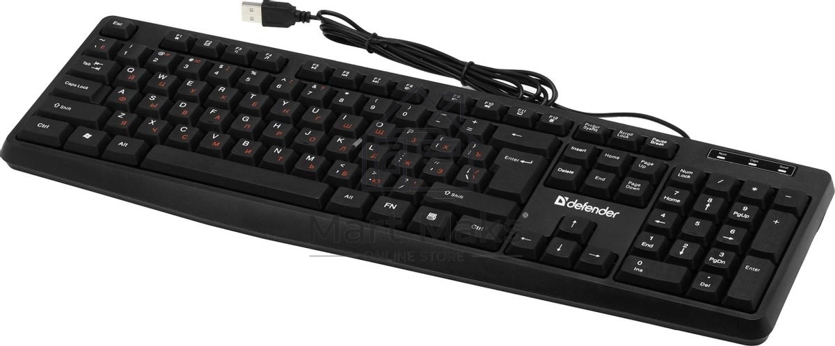 Клавиатура проводная Defender Concept HB-164, USB, черный