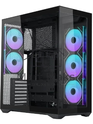 Корпус ATX Eurocase M4801 black, без БП, закаленное стекло 2 стороны