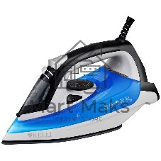 Утюг Kelli KL-1653С синий/белый, 2600 Вт, 30 г/мин, 100 г/мин, 290 мл Утюг Kelli KL-1653С синий/белый, 2600 Вт, 30 г/мин, 100 г/мин, 290 мл