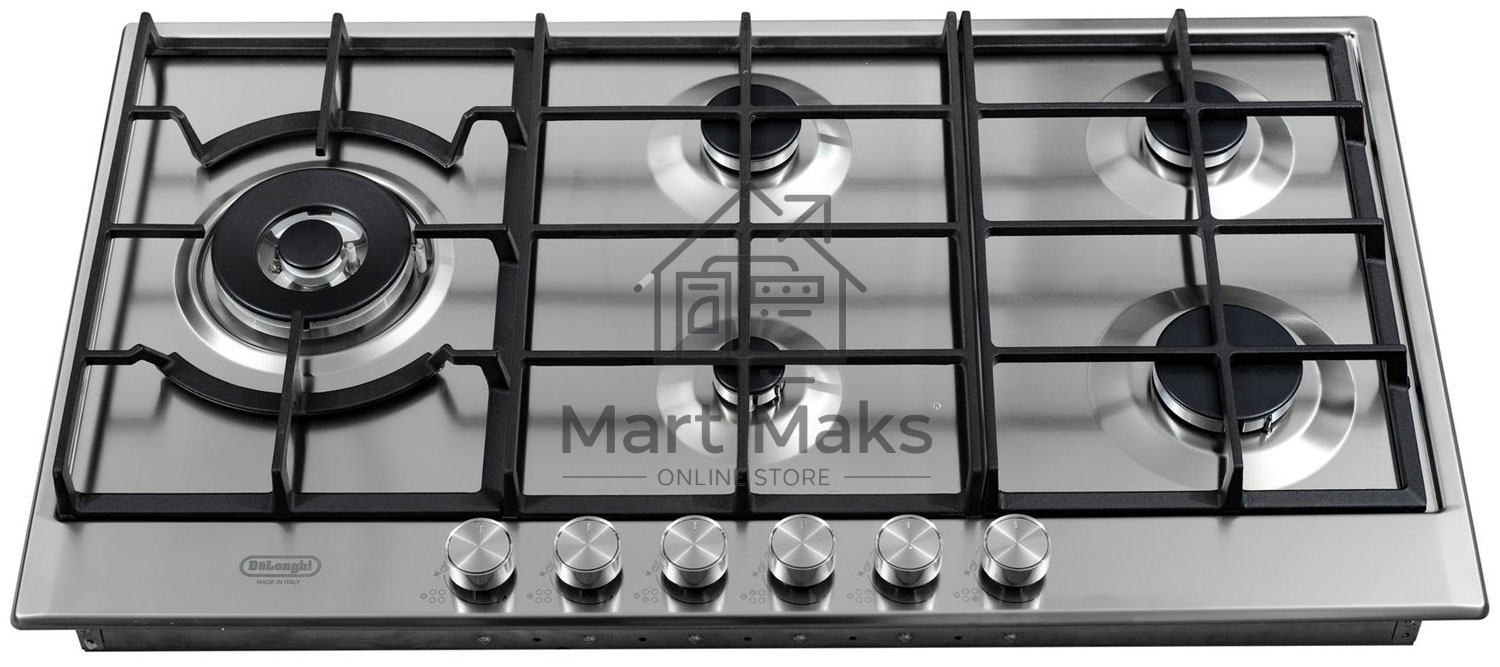 Газовая варочная панель DeLonghi NSL 590D X RUS независимая, нержавеющая сталь
