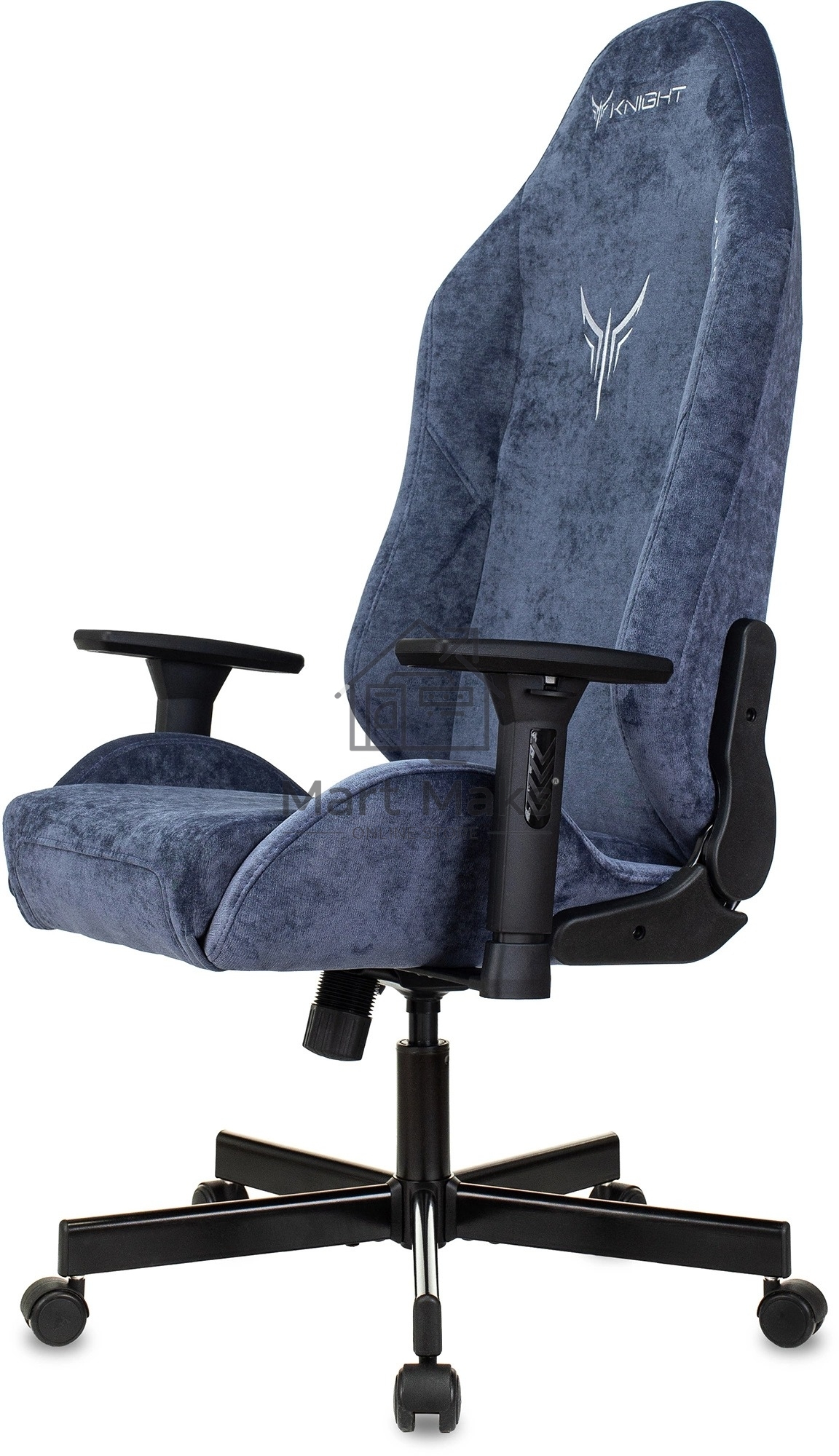 Кресло игровое Knight N1 Fabric синий Light-27 с подголов. крестовина металл