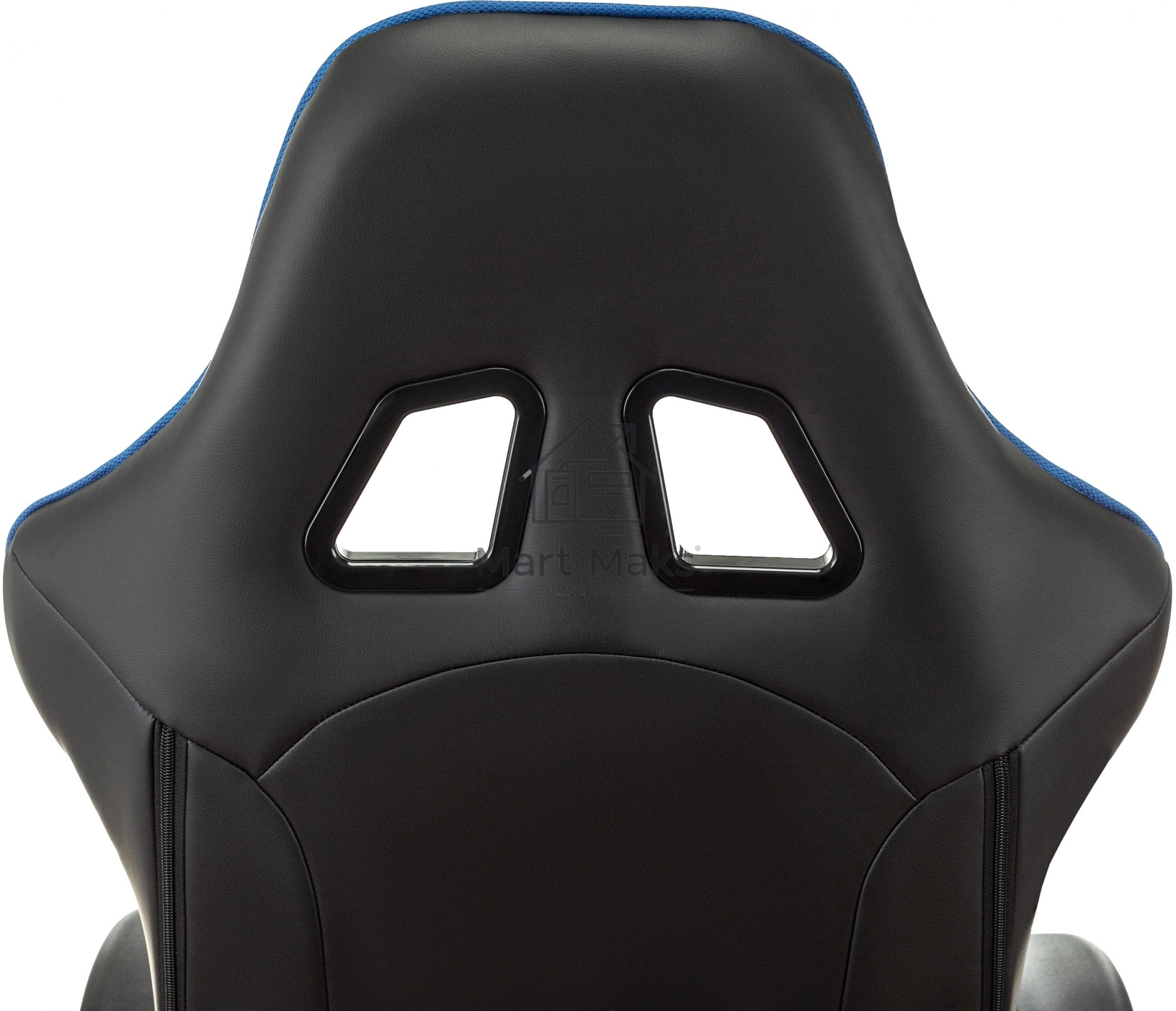 Кресло игровое Бюрократ VIKING 4 AERO BLUE черный/синий, искусст.кожа/ткань, две подушки
