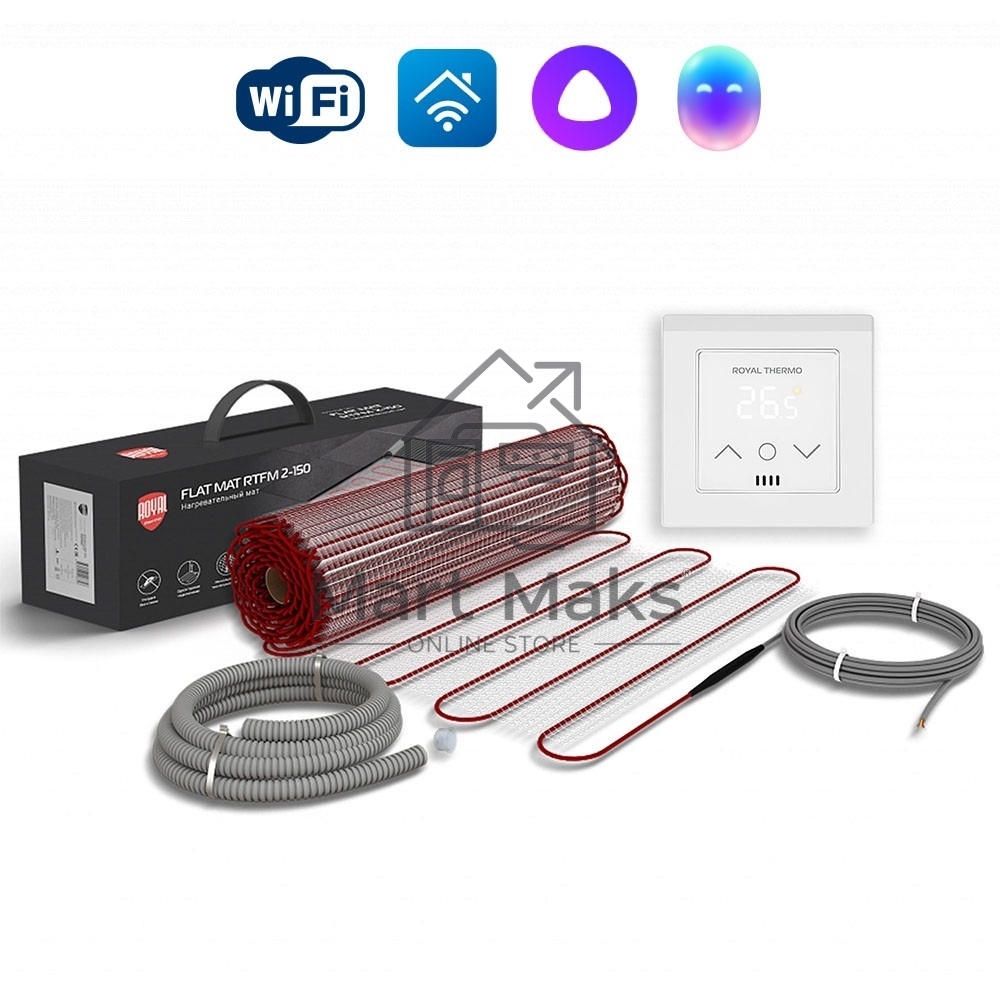 Мат нагревательный Royal Thermo Flat Mat RTFM 2-150-7 (комплект с терморегулятором RTS-16)