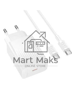 Сетевое зарядное устройство BOROFONE (6941991122743) BAS73Aaa 1Type-C 3.0A PD20W для Type-C Type-C White