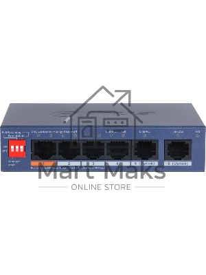 Коммутатор Dahua DH-CS4006-4ET2GT-60 4-портовый гигабитный PoE с функцией облачного управления, 4xRJ45 100Mb, 2xRJ45 1Gb uplink, суммарно 60Вт