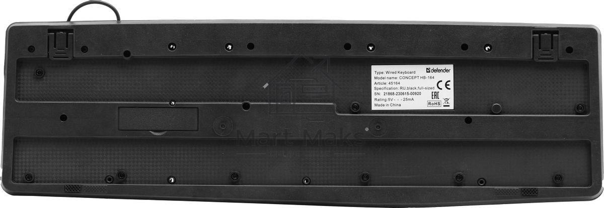Клавиатура проводная Defender Concept HB-164, USB, черный