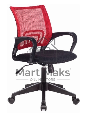 Кресло компьютерное Бюрократ CH-695N/R/TW-11 спинка сетка красный TW-35N, сиденье черный TW-11