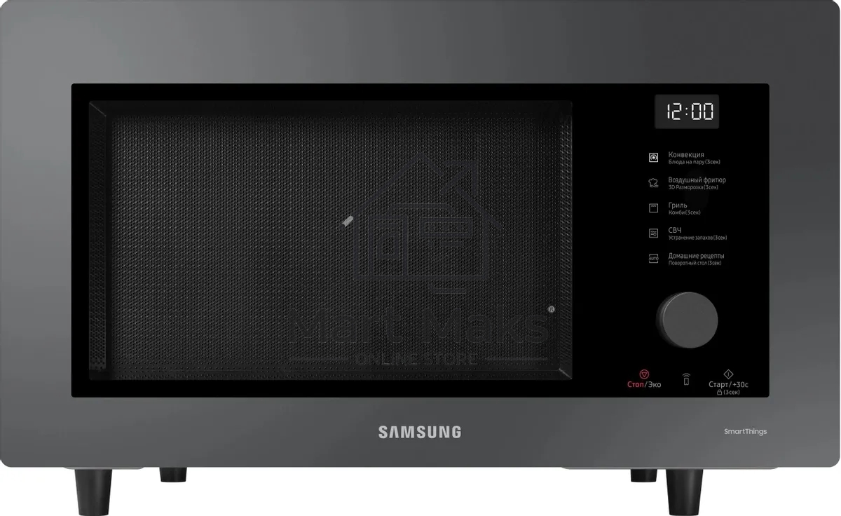 Микроволновая печь Samsung MC32DB7746KC/BW антрацит, 32 л, 1400 Вт, переключатели - поворотный механизм/сенсор