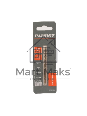 Сверло PATRIOT EXPERT по металлу, Р6М5К5, 4,0 мм, 1 шт в блистере