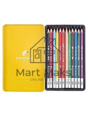 Карандаши цветные Deli Color Emotion EC00205 EC00205, липа, 12 цветов, коробка металлическая